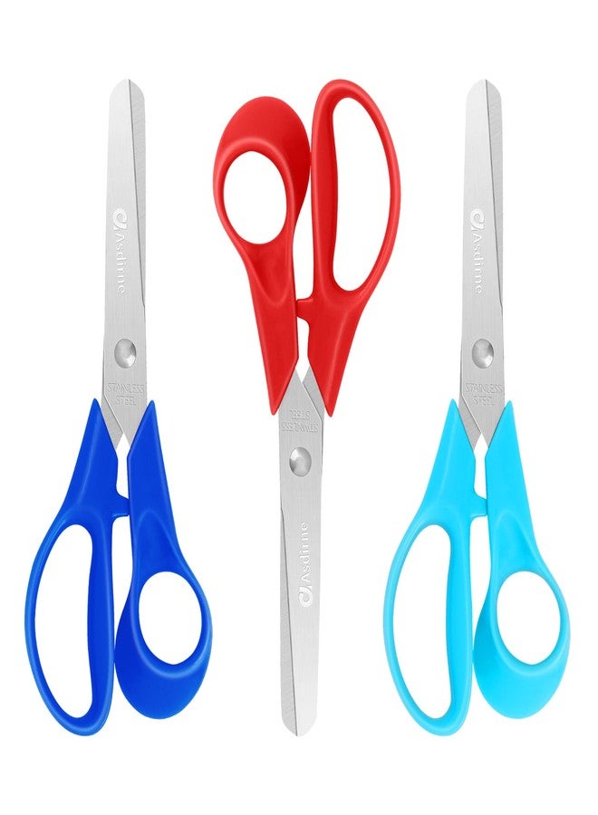 Asdirne Kids Scissors, Children Scissors with Comfort Grip Handles, Safety Blunt Tip, 5 Inch, 3 Pack - Image 1